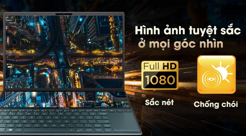 Laptop Asus ZenBook Duo UX481F hiển thị sắc nét