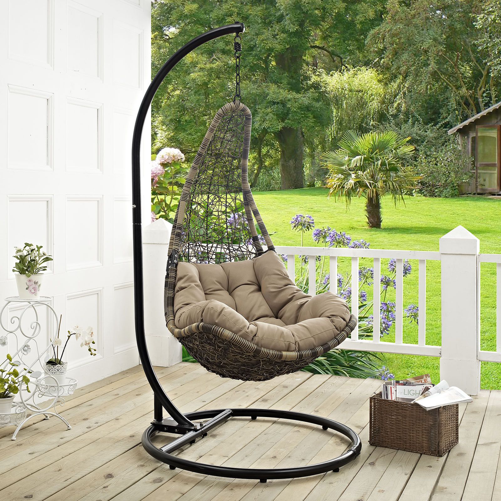 Modway Furniture Abate Outdoor Patio Swing Chair | Patio swing chair, Patio swing, Outdoor patio swing