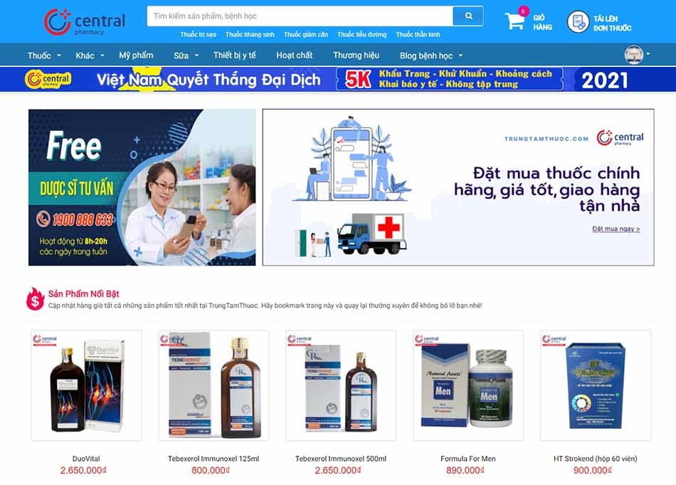 Nhà thuốc online Trung Tâm Thuốc Central Pharmacy